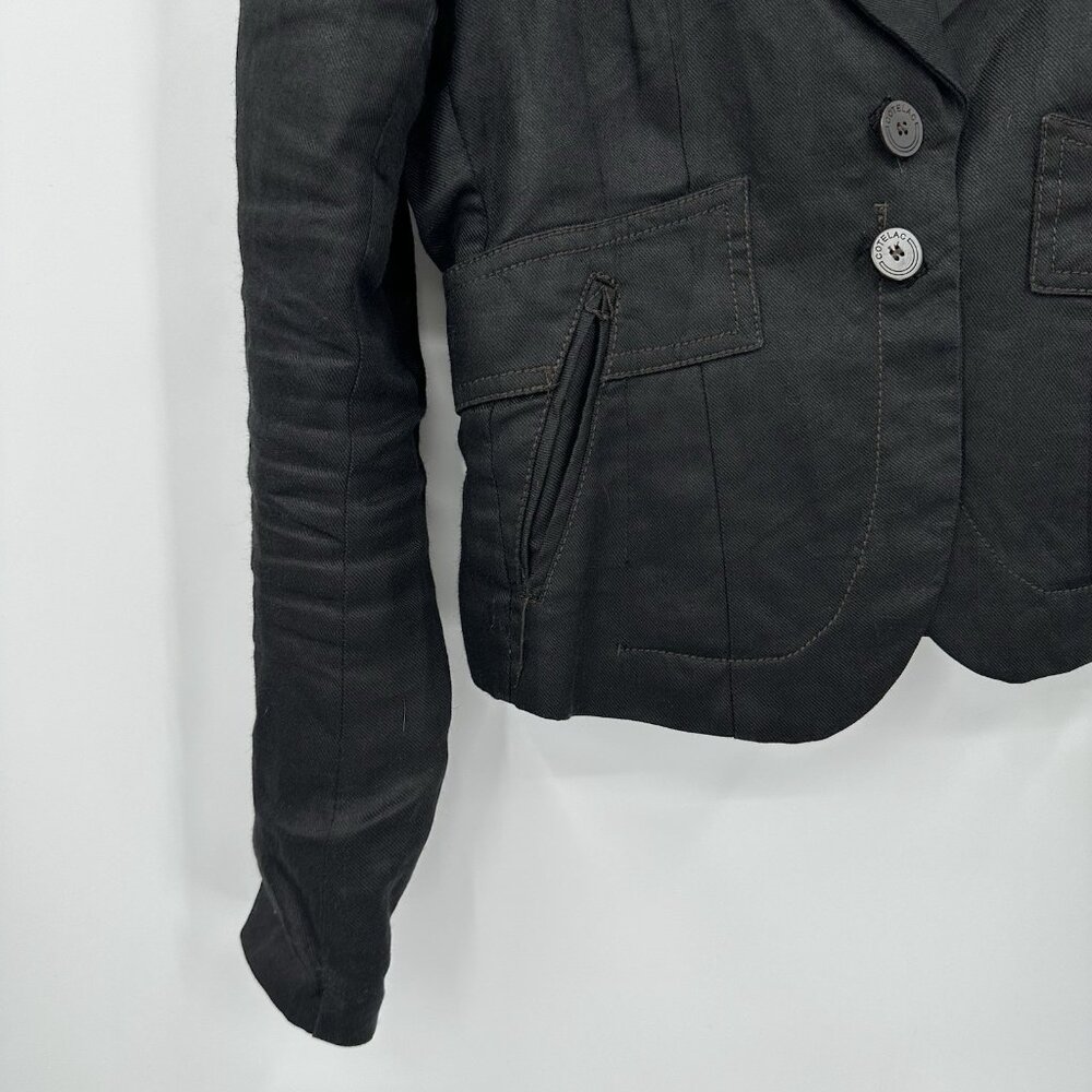 COTELAC jacket blazer black XS 1 100% bamboo two button lightweight casual - Picture 6 of 12